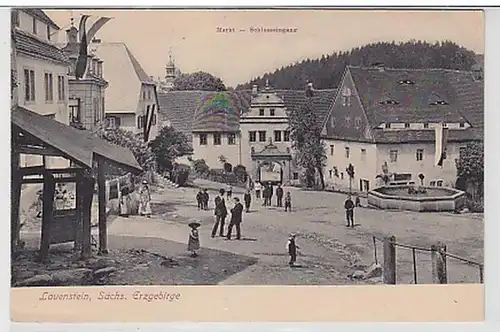 35265 Ak Lauenstein Markt Schlosseingang um 1910