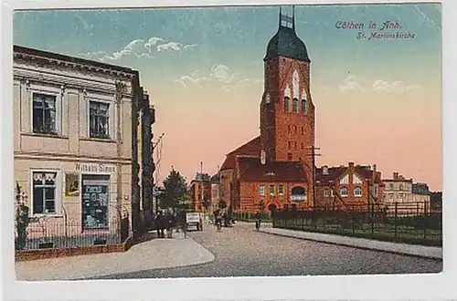 35264 Ak Cöthen in Anhalt St. Martinskirche um 1910