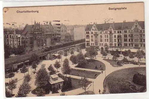 35190 Ak Charlottenburg Savignyplatz avec pont ferroviaire 1913