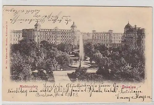 35187 Ak Wroclaw Mathiasplatz 1903