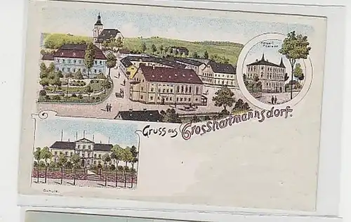 35158 Ak Lithographie Gruß aus Grosshartmannsdorf 1905