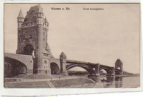 35153 Ak Worms a. Rh. Ernst Ludwigbrücke 1916