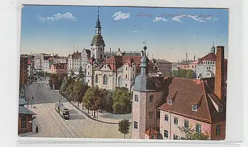 35142 Feldpost Ak Leipzig Johannisplatz mit Kirche 1915