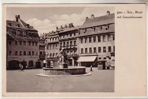 35129 Ak Gera à Thuringe marché avec fontaine de Samson 1952