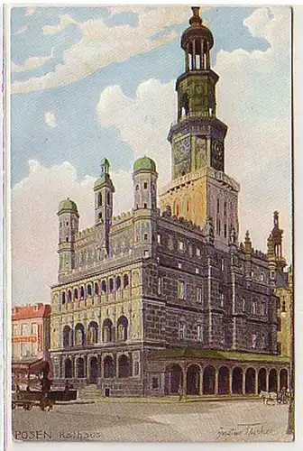 35127 Ak Posen Hôtel de ville Association Allemande Extérieur vers 1940