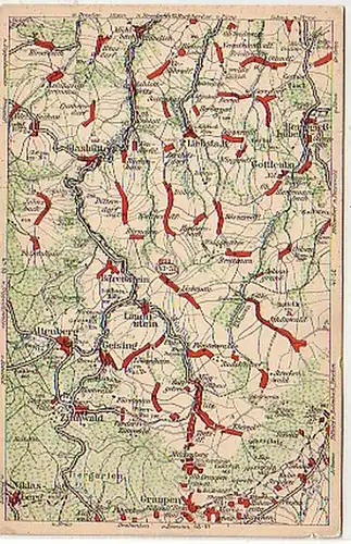 35115 Wona Landkarten AK Glashütte und Umgebung um 1925