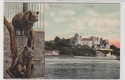 35080 Ak Bernburg Château et ours 1907