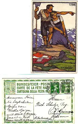35077 Ak Suisse Fête fédérale août 1913