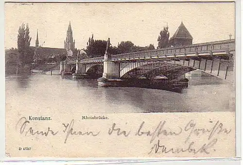 35048 Ak Constance Pont du Rhin 1906