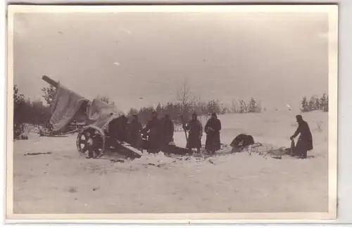 34992 Foto Ak Deutsches Geschütz Russland im Winter 2. Weltkrieg