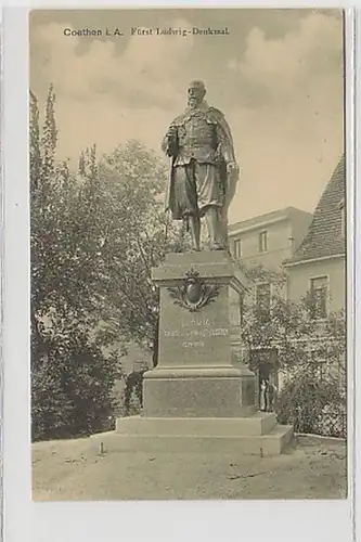 34976 Ak Cöthen Fürst Ludwig Denkmal 1914