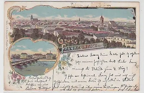 34940 Ak Lithographie Gruß aus Frankfurt Oder 1899
