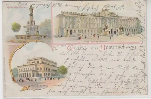 34928 Ak Lithographie Gruß aus Braunschweig 1903