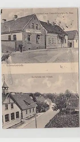 34897 Ak Schmalzerode Gasthof et la route du village vers 1910