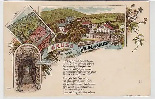 34895 Ak Lithographie Gruss vom Wilhelmsblick 1900