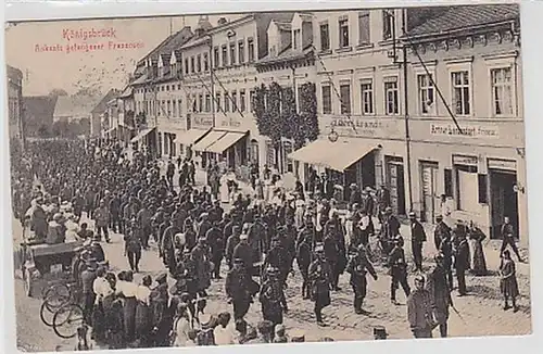 34890 Ak Königsbrück Ankunft gefangener Franzosen 1915