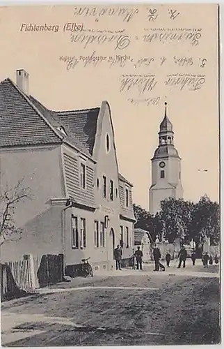 34886 Ak Fichenberg (Elbe) Agence postale et Eglise 1912