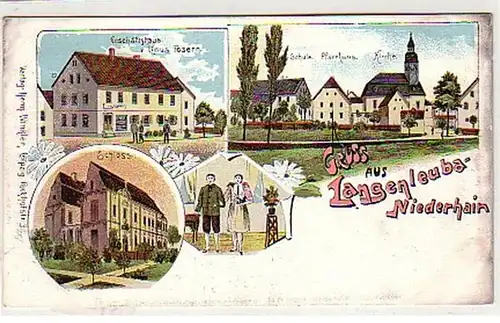 34874 Ak Lithographie Gruß aus Langeleuba Niederhain