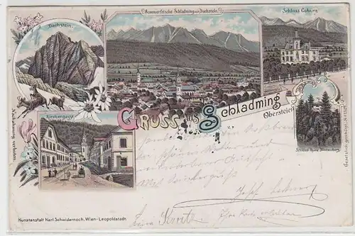 34774 Ak Lithographie Gruss von Schladming 1897