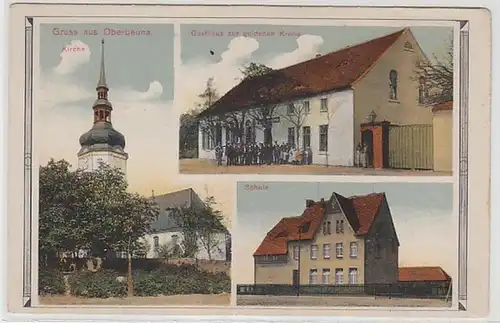 34759 Mehrbild Ak Gruss aus Oberbeuna Gasthaus zur goldenen Krone u.a. um 1920