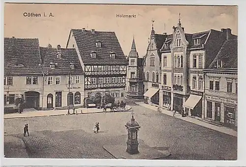 34748 Feldpost Ak Cöthen in Anhalt Holzmarkt 1916