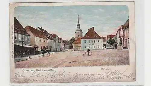 34689 Ak Gruß aus Bad Lauchstädt Marktplatz 1907
