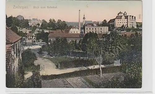 34681 Ak Zschopau Blick vom Bahnhof 1907