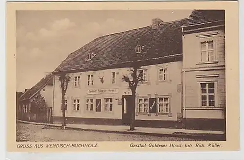 34580 Ak Gruß aus Wendisch Buchholz Gasthof um 1930