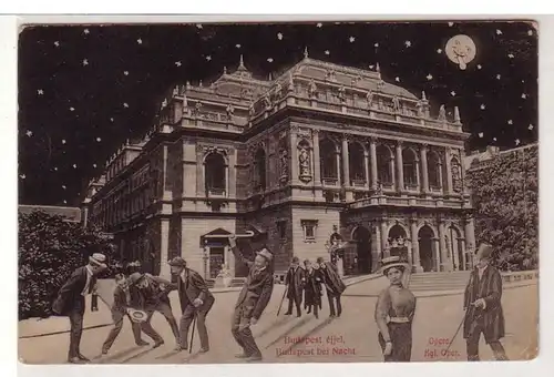 34576 Ak Budapest bei Nacht königliche Oper 1910