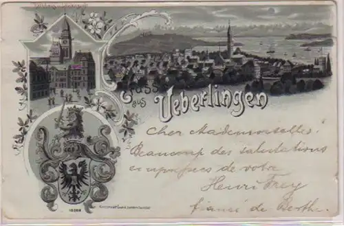 34543 Ak Lithographie Gruß aus Überlingen 1899