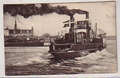 34530 Ak Dampfaergen ved Kronborg Dänemark 1910