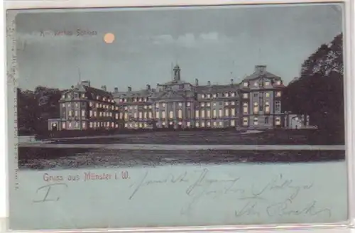 34520 Carte de la Lune Salutation de Münster I.W. 1901