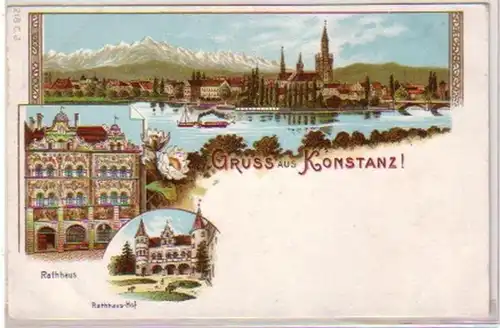 34505 Ak Lithographie Gruß aus Konstanz um 1910