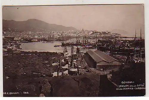 34503 Photo Ak Gênes Vue du port de Génova vers 1910