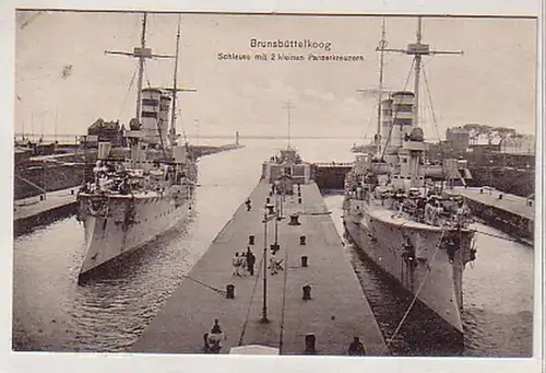 34499 Ak Brunsbüttelkoog écluse avec 2 croiseurs blindés
