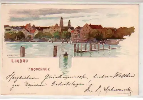 34472 Artiste-Ak Lindau dans le lac de Constance vers 1900