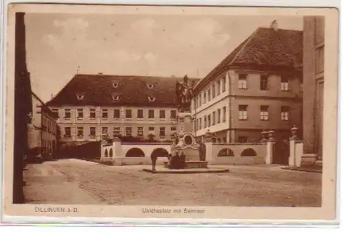 34457 Ak Dillingen a.D. Ulrichsplatz avec séminaire 1915