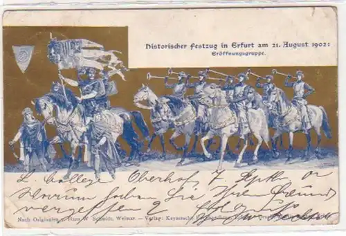 34387 Ak Festival historique à Erfurt le 21.8.1902