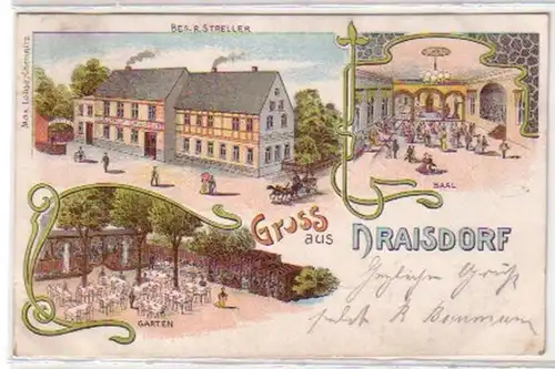 34376 Ak Lithographie Gruß aus Draisdorf Gasthof 1908