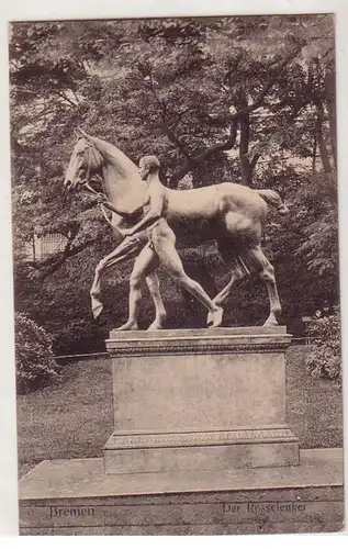 34371 Ak Bremen Denkmal "Der Rosselenker" 1908
