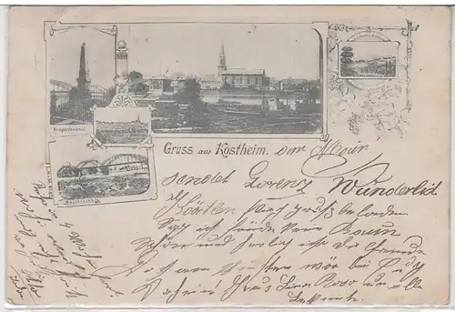 34358 Mehrbild Ak Gruß aus Kostheim Kriegerdenkmal 1900