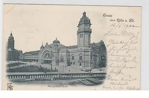 34330 Ak Salutation de Cologne au Rhein Hauptbahnhof 1900