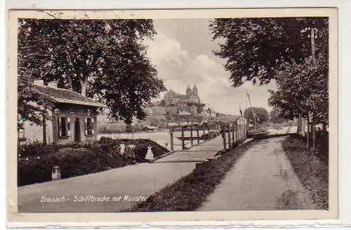 34304 Ak Breisach Pont de bateau avec Münster 1930