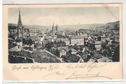 34295 Ak Salutation de Esslingen Vue totale 1902