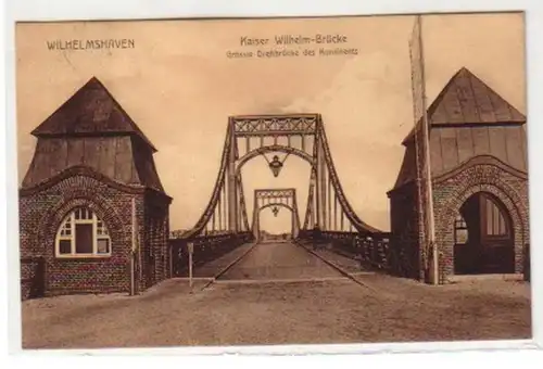 34280 Ak Wilhelmshaven Kaiser Wilhelm Brücke 1912