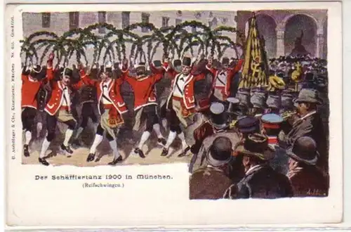34261 Ak Munich Schäfflertanz Reifbilden 1900