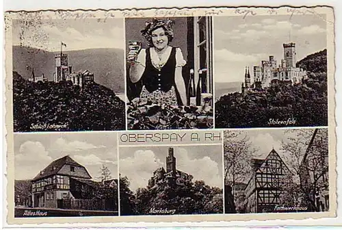 34259 Multi-image Ak Oberspay am Rhein vers 1940