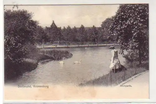 34257 Ak Dortmund Kronenburg Teichpartie um 1910