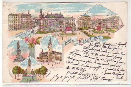 34215 Ak Lithographie Salutation de Elberfeld 1899
