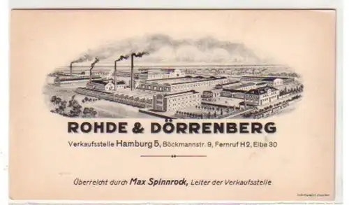 34211 Reklame-Ak Hambourg Rohde & Dörrenberg vers 1920